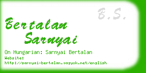 bertalan sarnyai business card